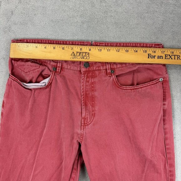 PETER MILLAR Mens Pima Cotton Washed Out Red Golf Casual Pants 34x32 - Picture 7 of 8